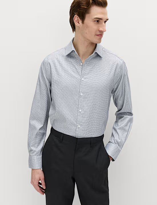 MONZ CART #7748  Regular Fit Textured Luxury Shirt