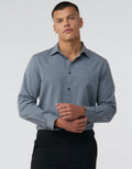 MONZ CART #7749 Textured Dress Shirt in Charcoal