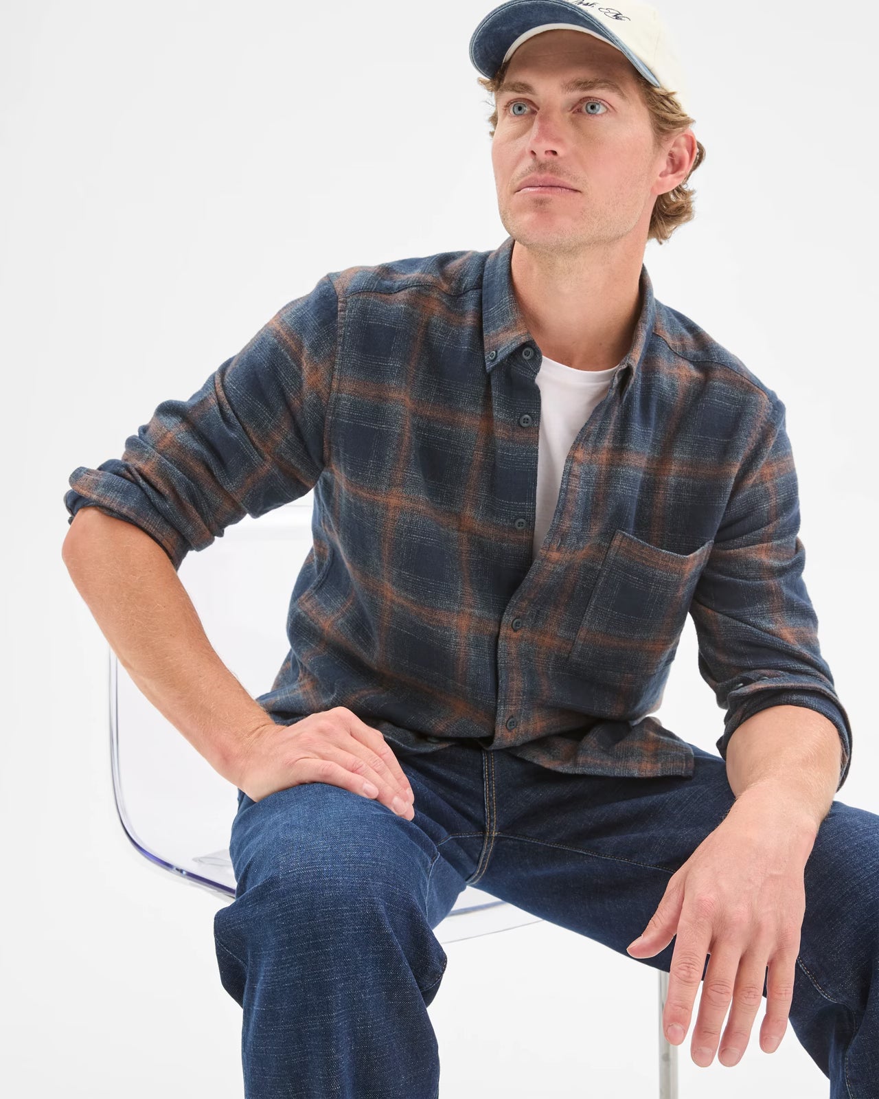 MONZ CART #7752 Long Sleeve Brushed Check Shirt