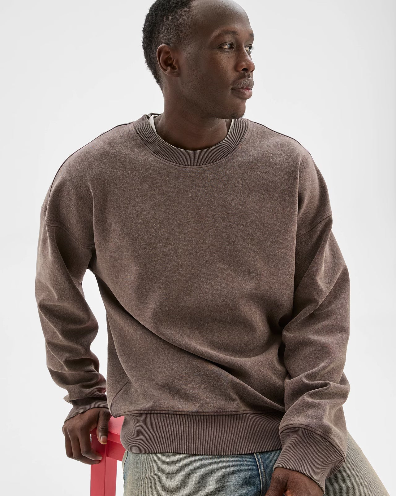 MONZ CART #7768 Oversized Heavyweight Jumper - Chocolate Brown