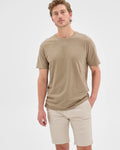 MONZ CART #7757 Cotton Slim Chino Shorts - Light Stone