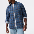 MONZ CART #7739 Men's Long Sleeve Blue Shirt