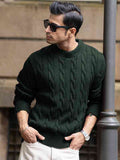 MONZ CART #7737 Cable Knit Long Sleeves Men Pullover