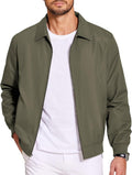 MONZ CART #7724 COOFANDY Men's Lightweight Jackets Casual Bomber Windbreaker Zip Up Army Green Collared Jacket