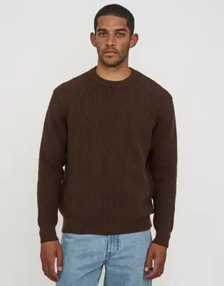 MONZ CART 7743 Mens Relaxed Knit Jumper in Brown